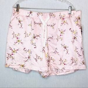 Charter Club Twiggy Roses Satin Pajama Shorts pink XL $27